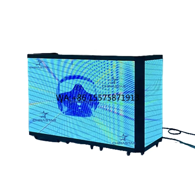 

Stage Event Rental Portable Dj Booth Led Display Folding Dj Booths Foldable Dj Facade Booth for Disco
