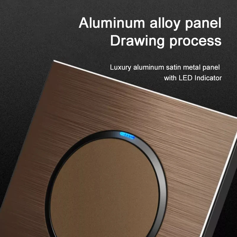 KAMANNI Brown Brushed Aluminum Wall Switch EU French Socket USB Charger RJ45 Modules TV module DIY Free Combination