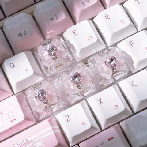 4pcs Butterfly Keycaps Cute Mechanical Keyboard Translucent Bow-Shaped Keycaps Personalized Backlit DIY Decorative Keycapseycap