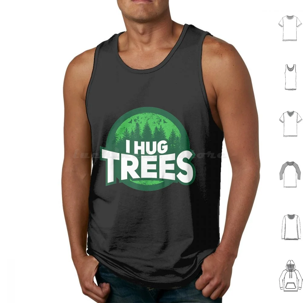 Retro Tree Hugger Throw Pillow Tank Tops Print Cotton Retro Retro Tree Hugger Nature Retro Tree Hugger Tree Retro Tree