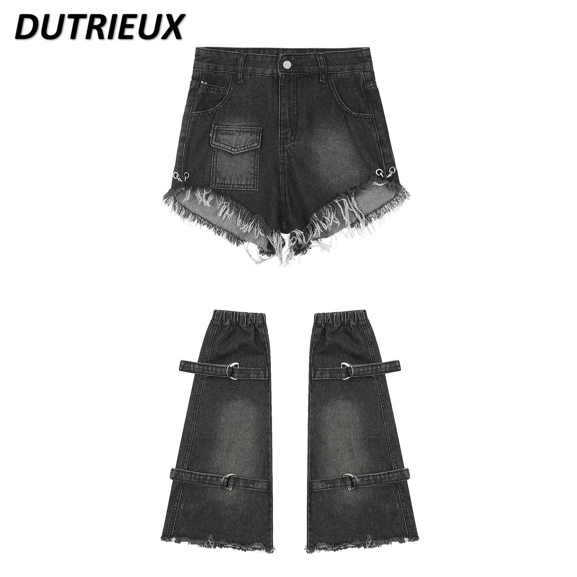 High Street Style Fashion Casual Denim Shorts for Women2024 Spring and Summer New Hot Girl Two Piece Set Ladies\' Short Pants