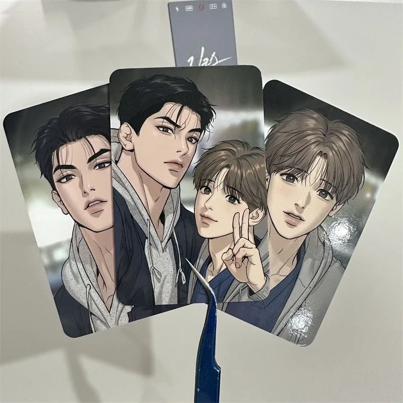 6 ชิ้น/เซ็ตเกาหลี BL Manhwa Mo zhou การ์ด Lomo Zhou Jae-kyung, Jindan รูป 3 นิ้วโปร่งใสการ์ดสติกเกอร์