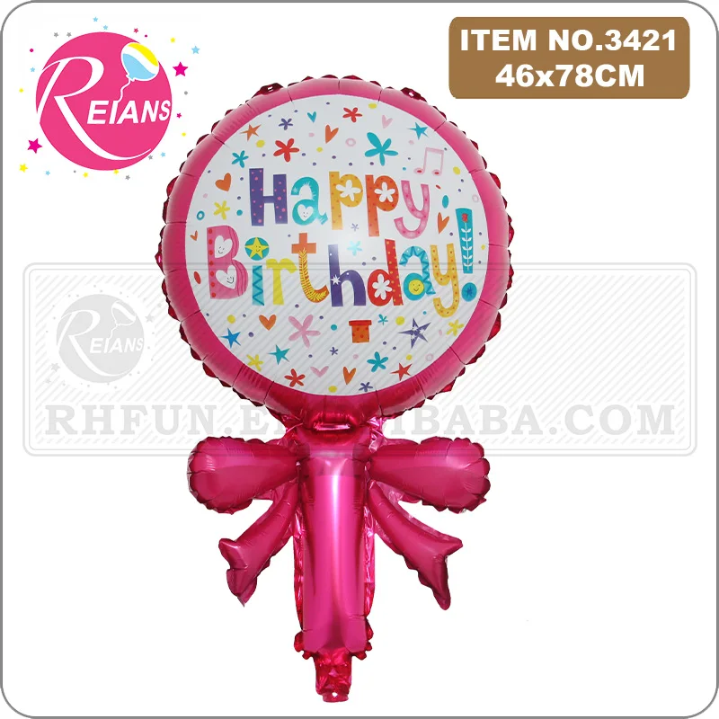 Happy Birthday Bowknot Lollipop Candy flower Shape Aluminum Foil Balloon Baby Shower Birthday Party Decoration suppliers Balloon