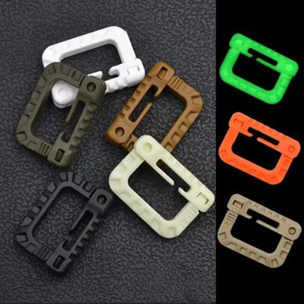 

Luminous Shackle Carabiner New Plastic Steel Camp MOLLE Quick Release D-ring High-strength Hook Outdoor Tool