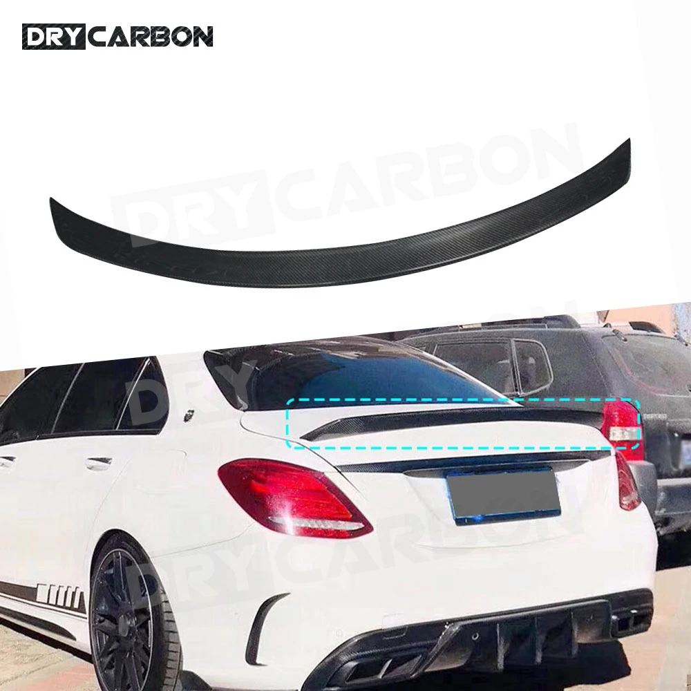 Carbon Fiber Rear Wing Spoiler Trunk Boot For Mercedes Benz C Class W205 C205 2014 - 2022 Duckbill Rear Trunk Wing Spoiler