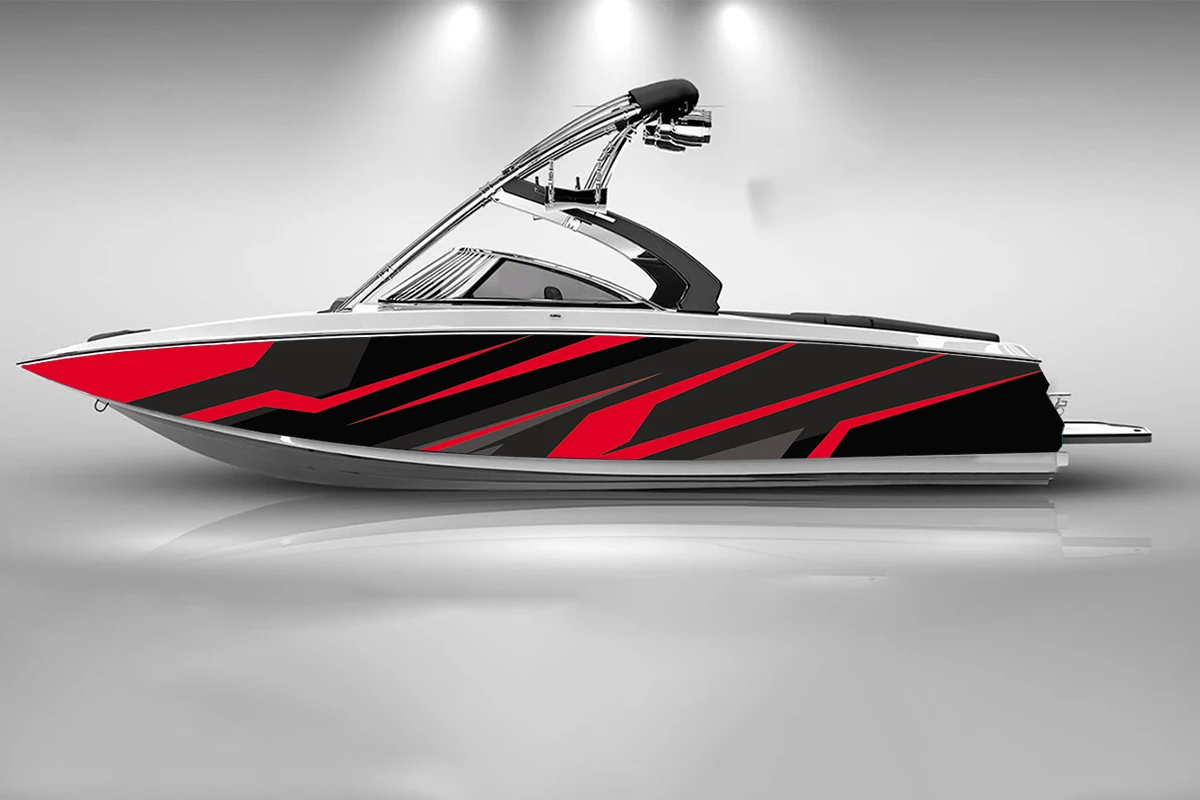 vector illustration Boat sticker fashion custom fish boat sticker vinyl waterproof boat wrap Graphic boat wrap decal 5