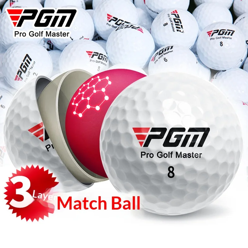 5 قطع PGM كرة جولف بيضاء ثلاثية المطابقة 42.6 ملم قلب مطاطي عالي المرونة