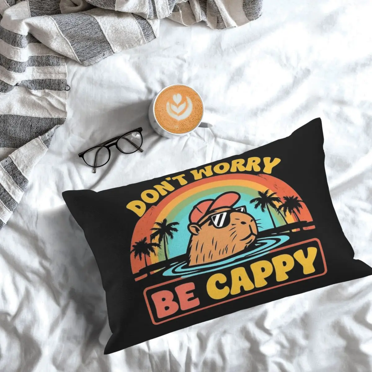 Funda de cojín rectangular con diseño de capibara, para dormitorio, cama, hogar, cómoda y decorativa