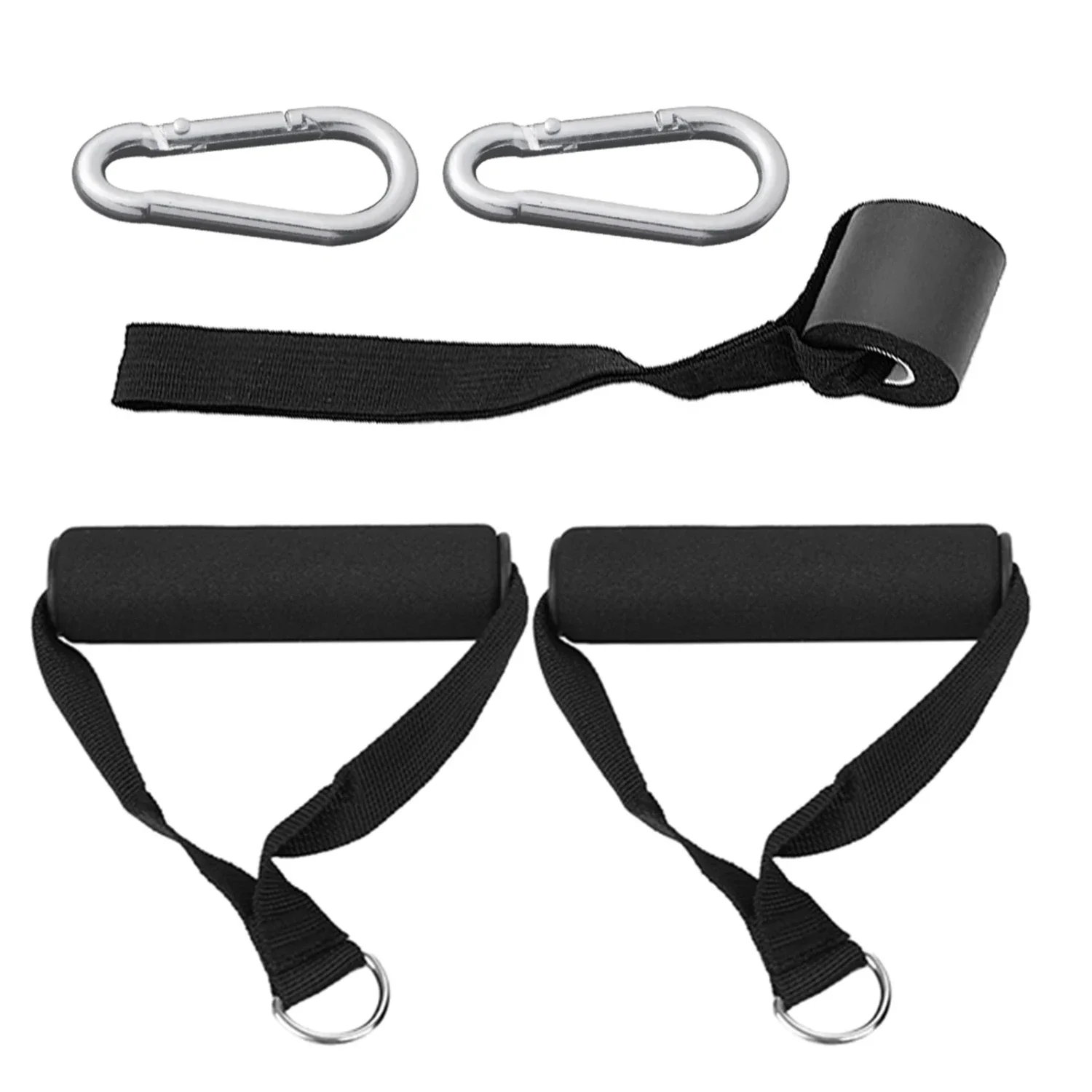 5pcs Exercise Set Workout Handles Door Anchor Carabiner   Exercise Resistance Bands Cable Machines