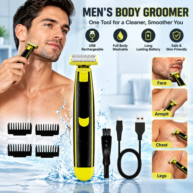 Portable  Electric Shaver Beard Razor Men & Women Body Face Shaving Knife Armpit Hair Clippers Electric Nose & Ear Hair Trimmer