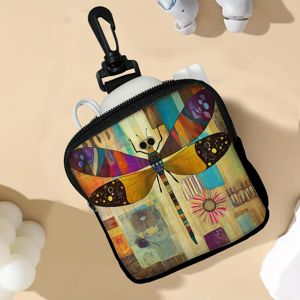 

Bees And Dragonflies New Fashion Coin Purse Portable Mini Wallet Card Bag Practical Waistpack Storage Key Bag 5.23