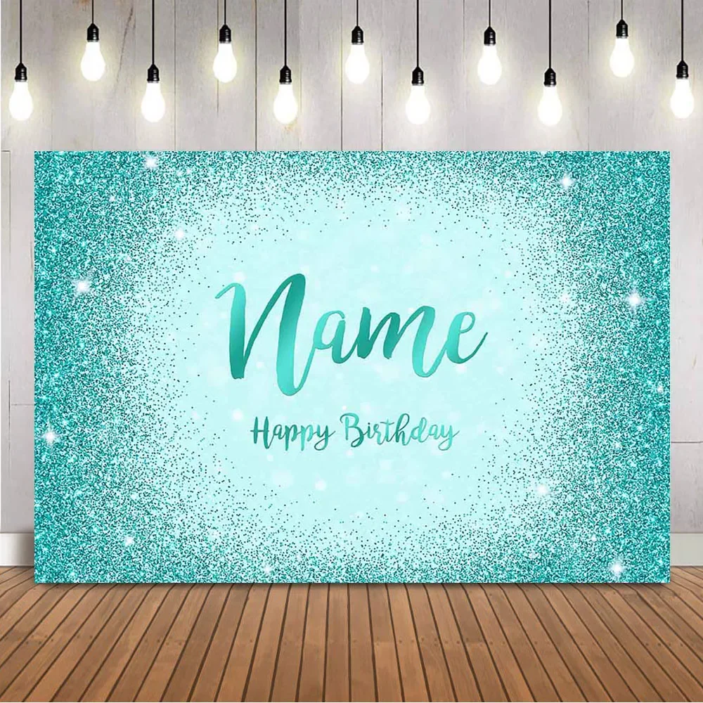خلفية عيد ميلاد لامعة باللون الأخضر نقاط لامعة اسم 16th DIY خلفية صورة مخصصة لتزيين حفلات أعياد الميلاد السعيدة