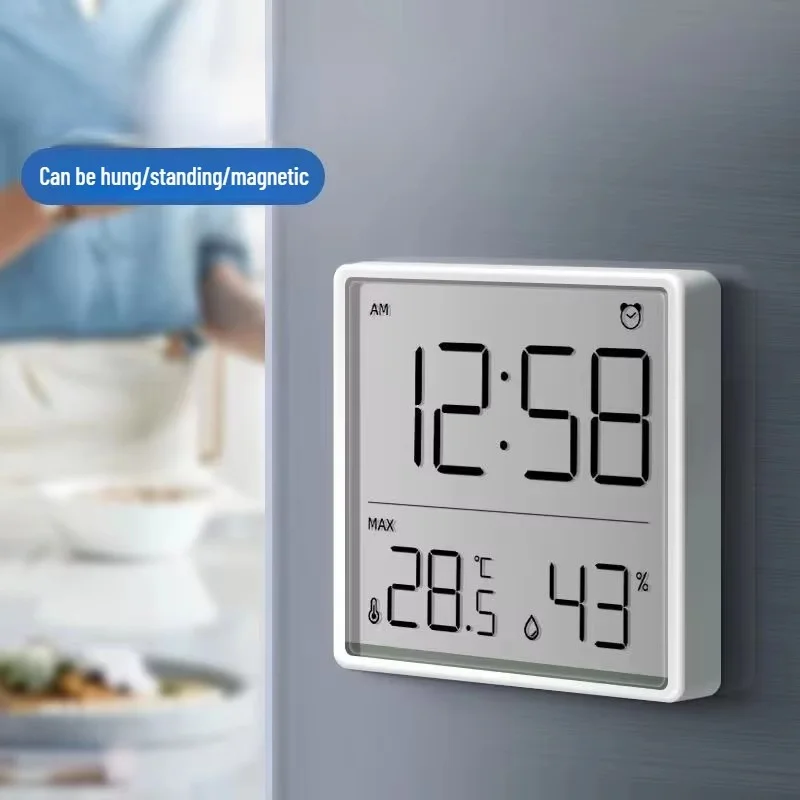 New Multifunction Thermometer Hygrometer Automatic Electronic Temperature Humidity Monitor Clock Household Thermometer Tools