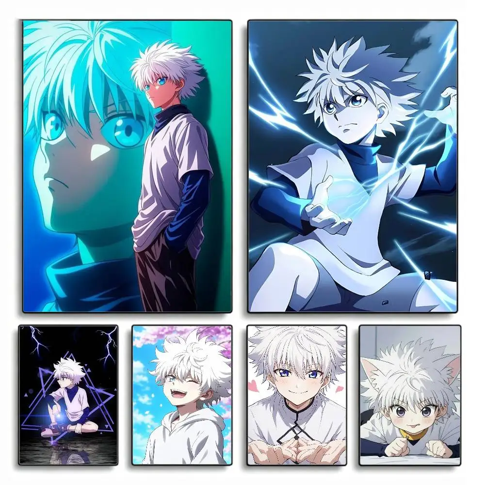 COOL K-Killua Zoldyck H-Hunter X Hunter   Poster HD Self Adhesive Waterproof Wall Art Ideal for Home Office Dorm Gift
