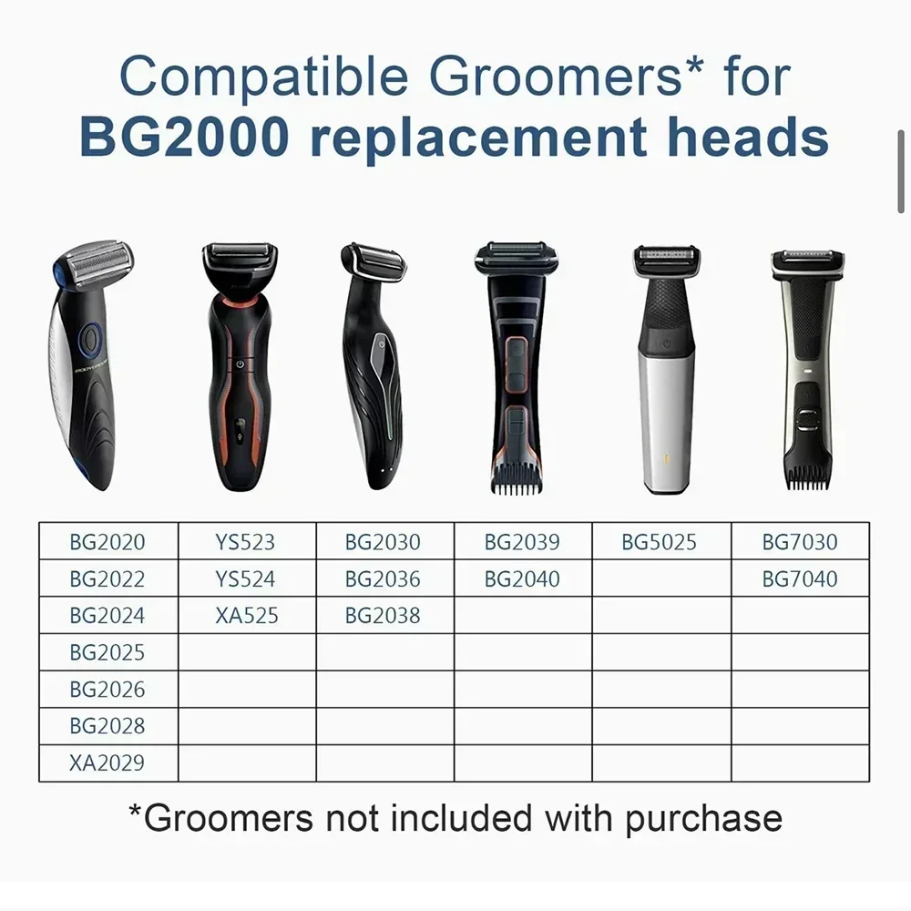 1/2/3 Pcs BG2000 Replacement Bodygroom Foil for BG7030 BG7040 BG2029 BG2030 BG2040 BG2039 BG2022 TT2022 Trimmer Shaver Foil Head