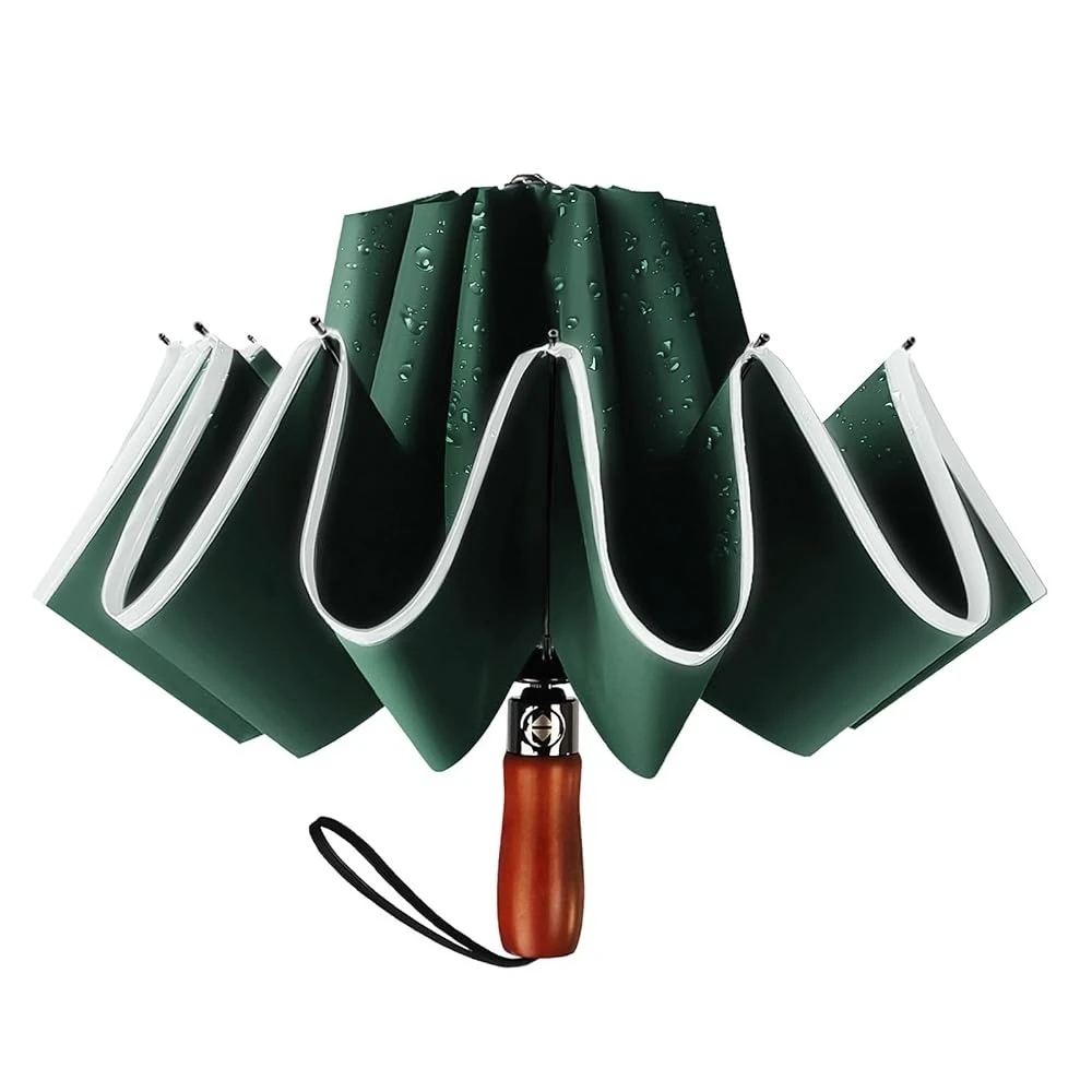 

Large Inverted Umbrella - Black Big Windproof Heavy Duty Upside Down 46/50/54 Inch Compact Reverse Car Automatic