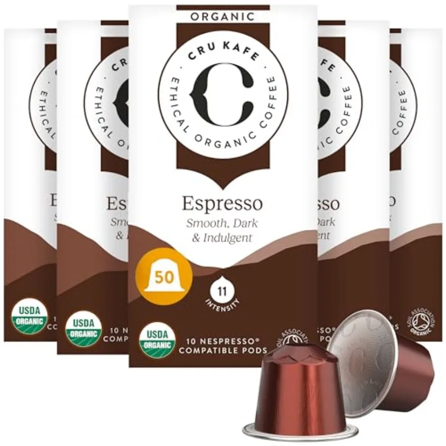

Капсулы для кофе Strong Espresso USDA Organic, 0 капсул, кофе Fairtrade, совместимые с Nespresso Original Line