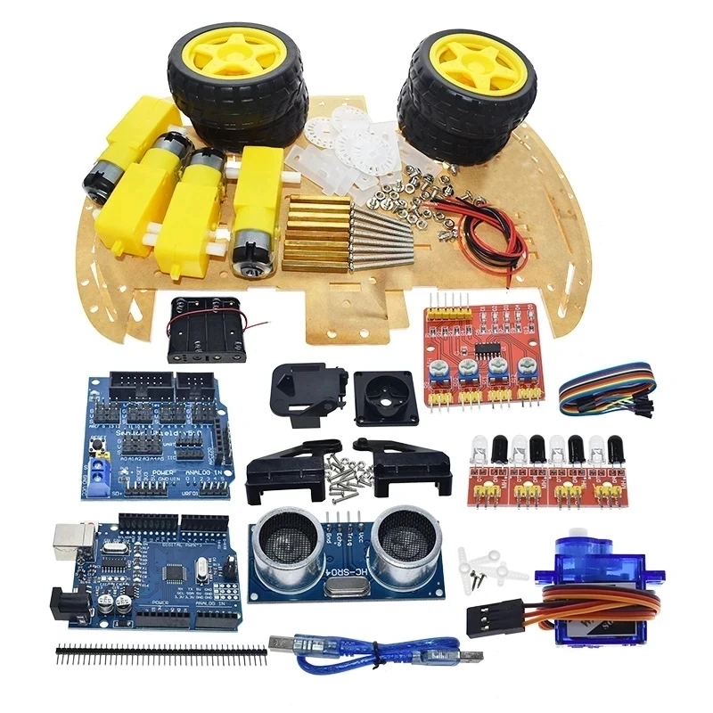 For Arduino UNO R3 Robot 4WD Cars RC Remote Control L98N Robotics Learning Kit Educational Stem Toys DIY enthusiasts