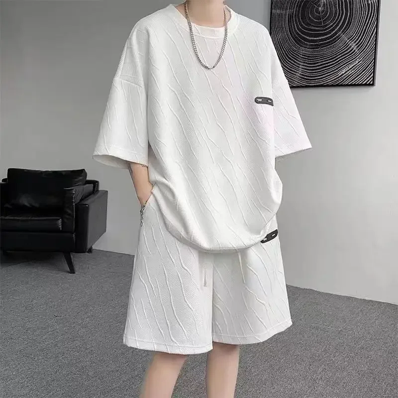 

Спортивный костюм, мужские комплекты, толстовки, спортивный костюм, жаккардовый Kpop, дешевая одежда, мода 2025 года, незаменимые повседневные футболки, шорты, костюмы для мужчин