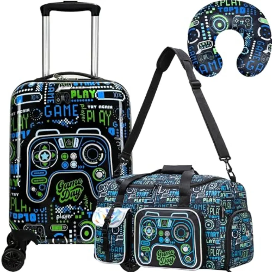 

Kid's Luggage Set 3 Pcs Suitcase Set 16'' Hardside Luggage with Spinner Wheels Girls Boys Carry on Toddler Travel Rolling Suitc