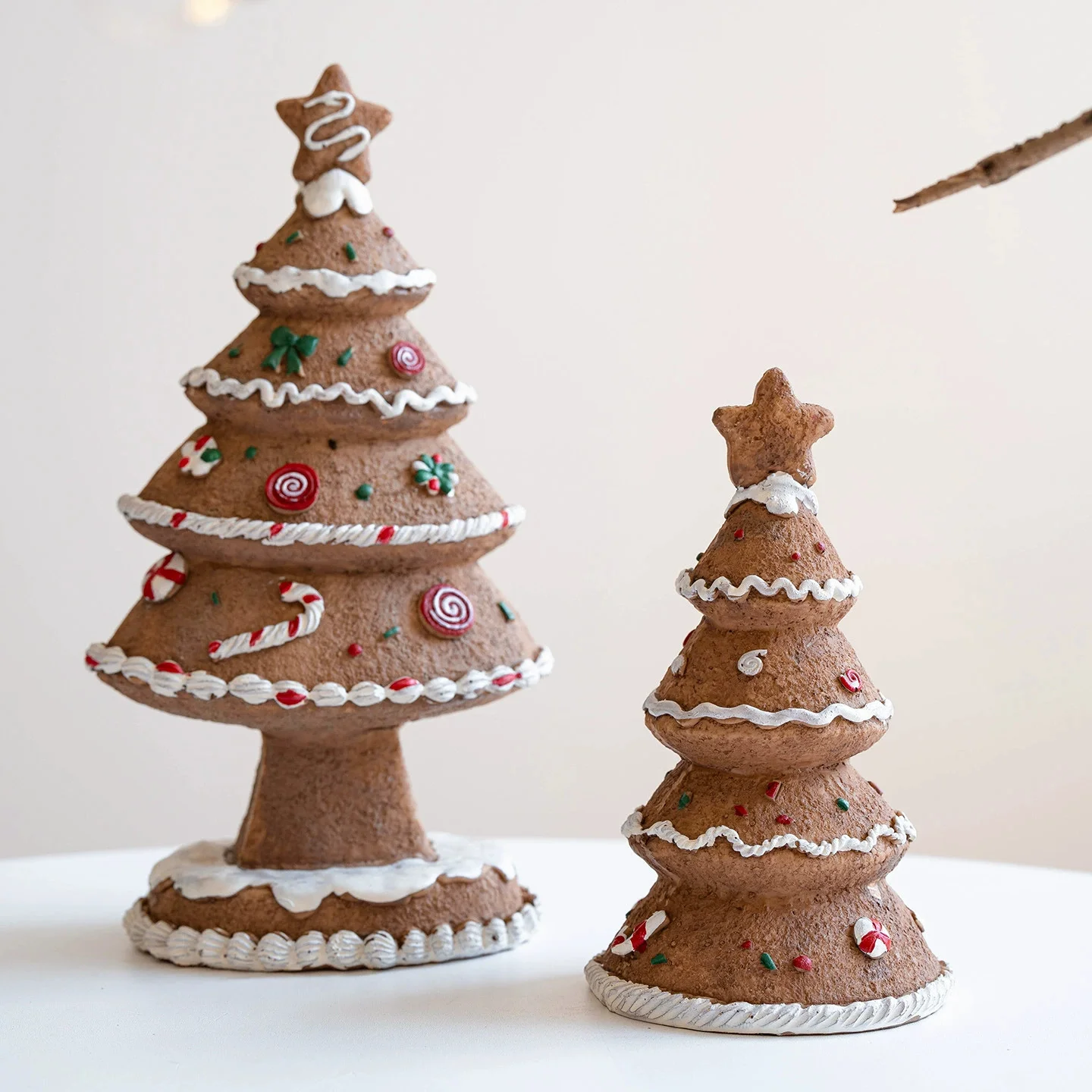 ثلاثية الأبعاد ستيريو الزنجبيل شجرة عيد الميلاد الراتنج الحرفية الزنجبيل تصميم المنزل منضدية الرف عيد الميلاد المشهد حلية ديكور هدية