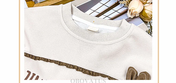 Frühlingskleidungsset für Teenager-Mädchen, Herbst-Trainingsanzug für Kinder, Sweatshirt mit Buchstabenmuster + Hosenanzug, Sportkleidung für die Schule, Kinderkostüme. – Detail 8