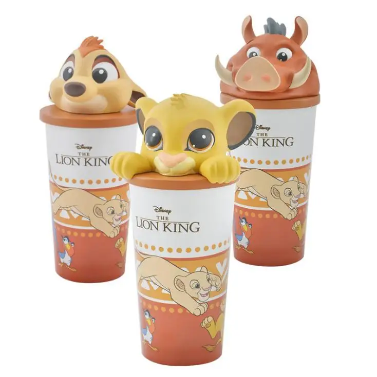 Disney Genuine Cartoon Movie Lion King Toy Bag Doll Cup Toy Lion King Simba Popcorn Bucket Straws Children\'s Toys Gifts