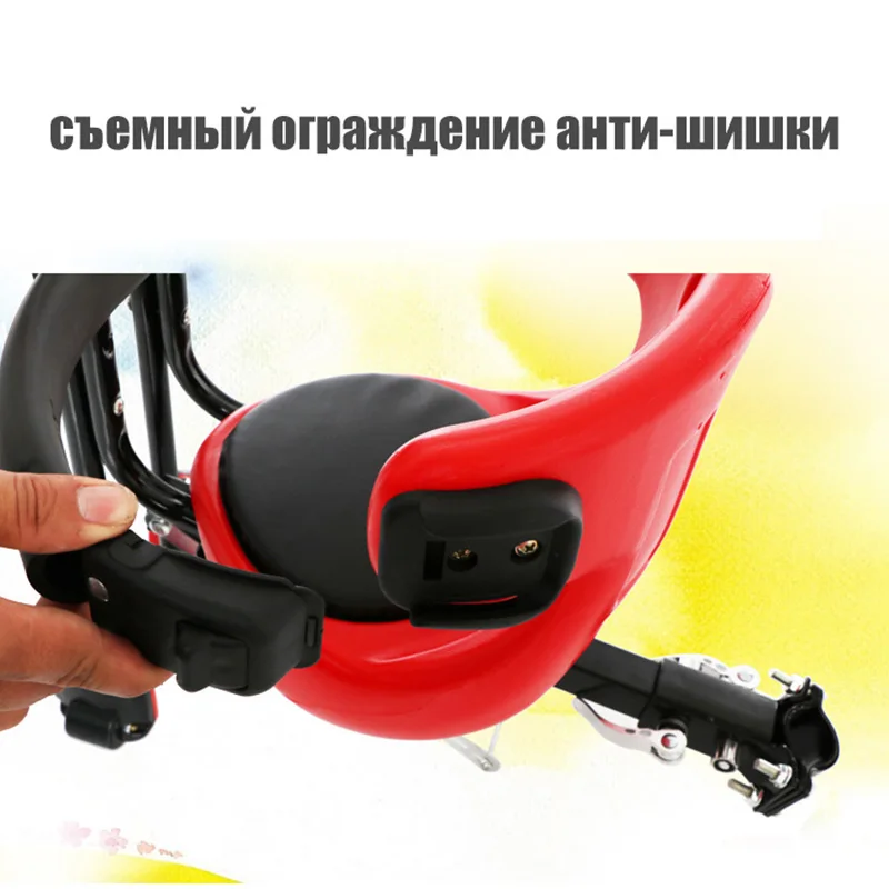 Child Bicycle Safe Baby Seat Infant Carrier Front Place Saddle Cushion with Backrest Foot Pedals Bike Newborn Pew Easy Install