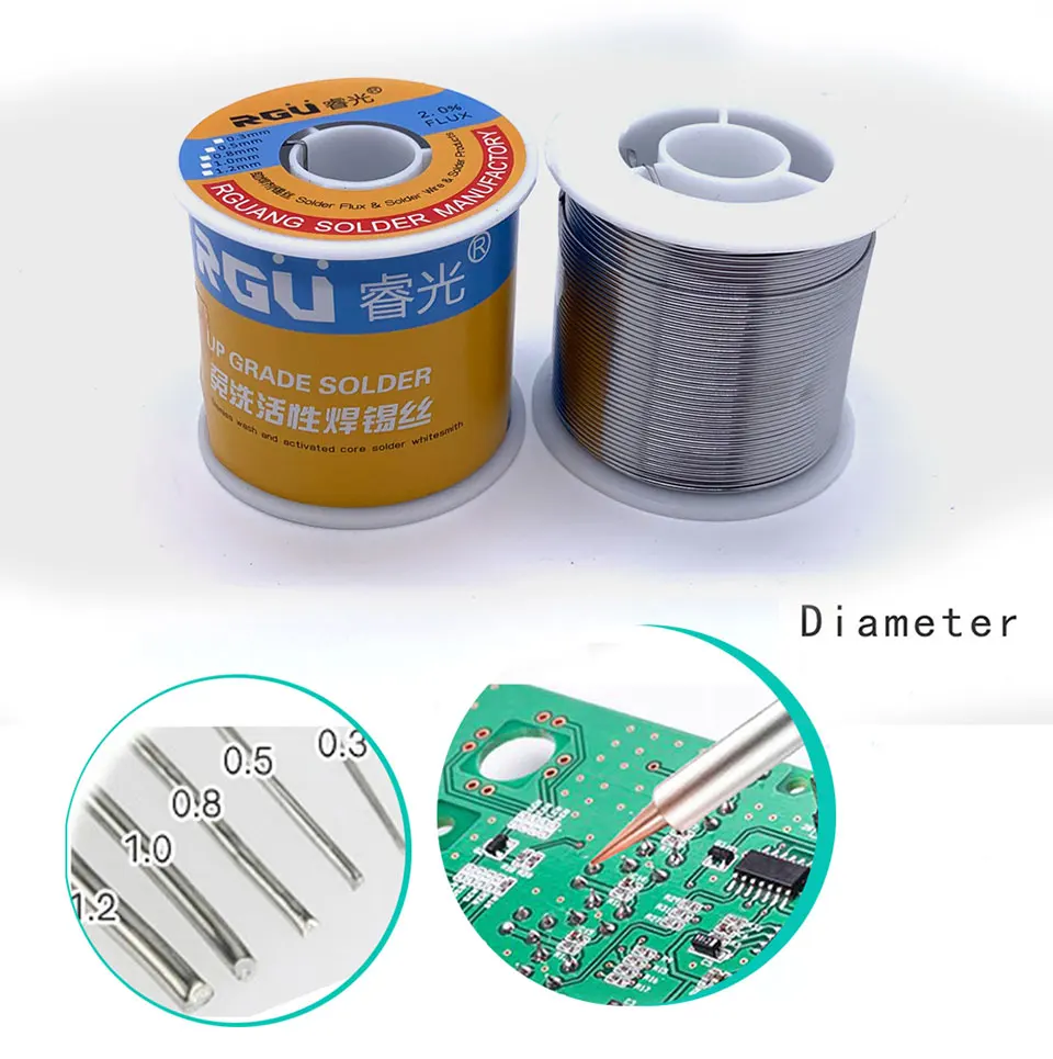 Solder Wire no Clean Rosin Core Tin Solder Wire Roll Soldering Welding Flux 1.5-2.0% Iron Wire Reel 200g/500g 0.8/1/1.2mm