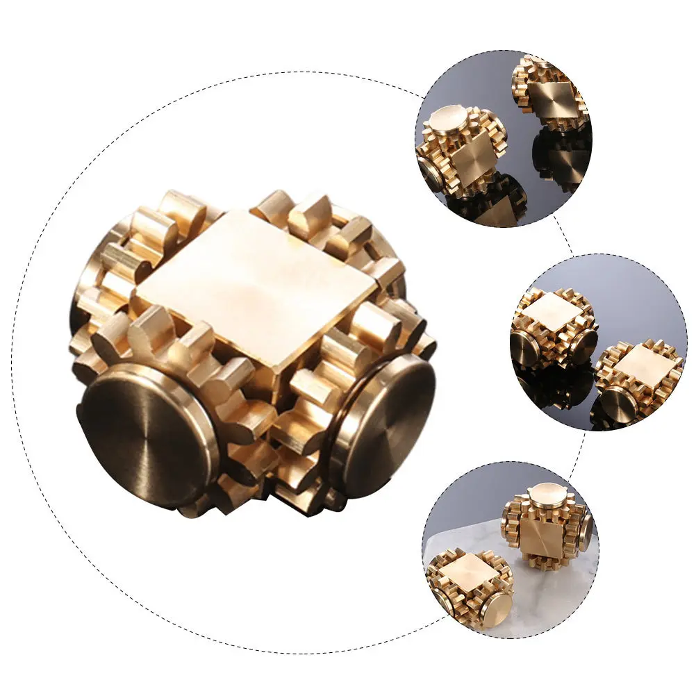 1pc 真鍮ギアジャイロミニ減圧玩具子供大人のための指先ストレスリリーフポータブルギアリングキューブ趣味