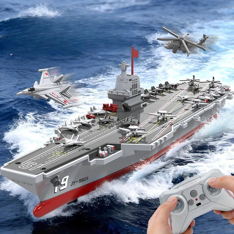 Mini RC Aircraft Carrier Spray Shoot water 2.4G RC Boat Military Model Remote Control Ship Electronic Wireless RC Warship Toy