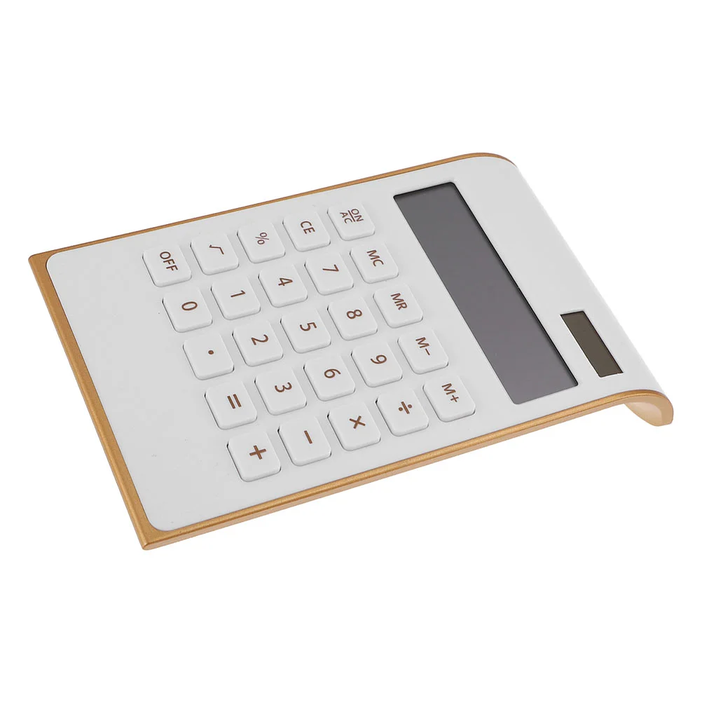 

SolarCalculator BasicStudentDesk PortableElectronic OfficeTool GoldEdges ForSchoolHomeUse Calculator