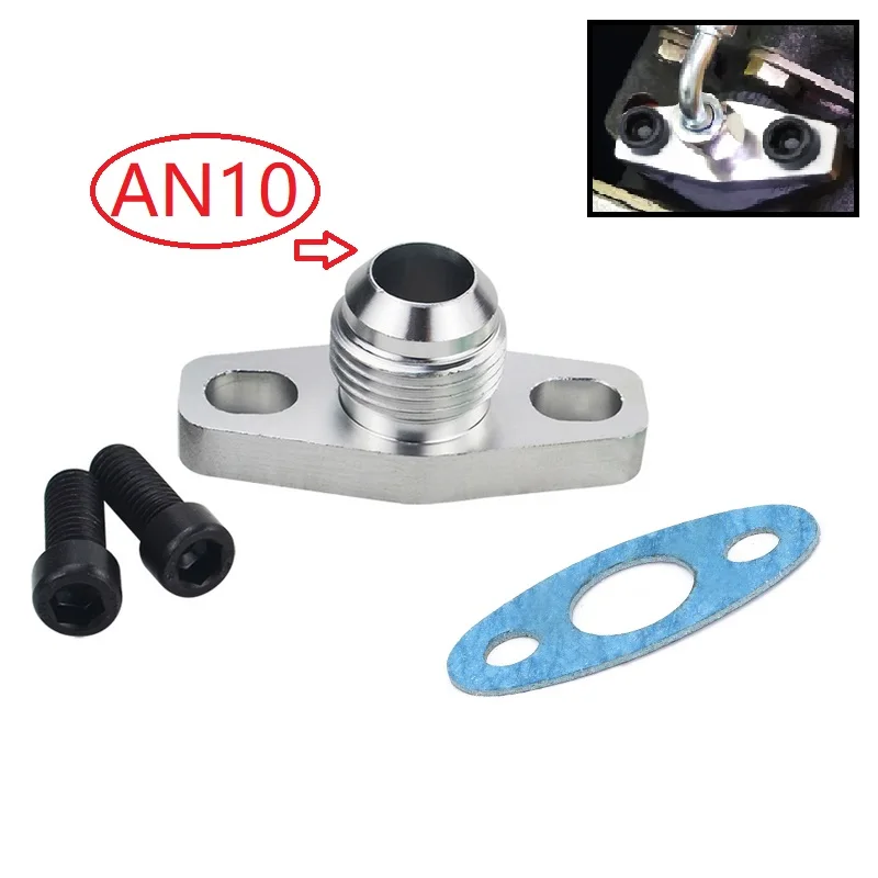 OYOTE AN10 Turbo Oil Return/Drain Flange Adapter With 2Pcs M8x1.25mm Bolts For Garrett  GT28 GT30 GT35 T25