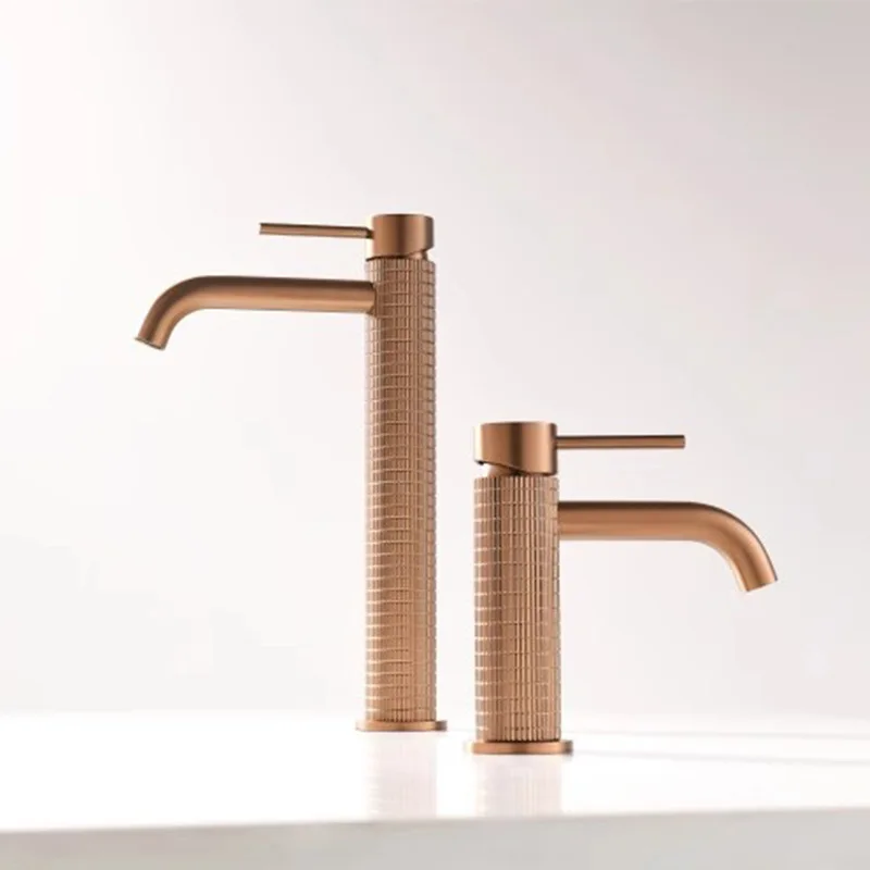 Copper rose gold countertop basin, washbasin faucet, artistic basin, bathroom, home use, raised gun gray washbasin faucet