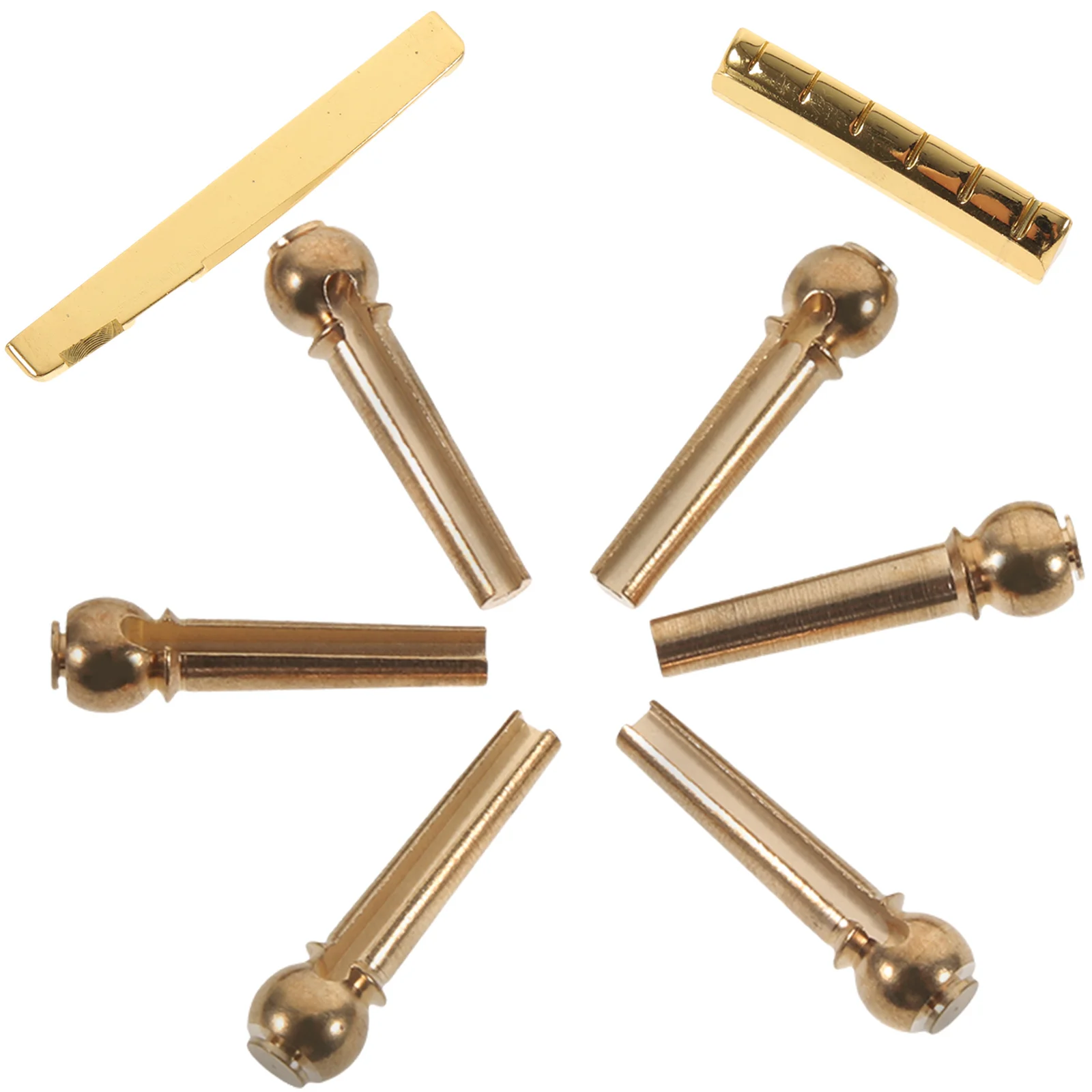 

1 set Guitar String Nut Set Metal Pegs for Acoustic Guitar Bridge Pin Saddle Fixing Tuning Pins Replacement Accessories