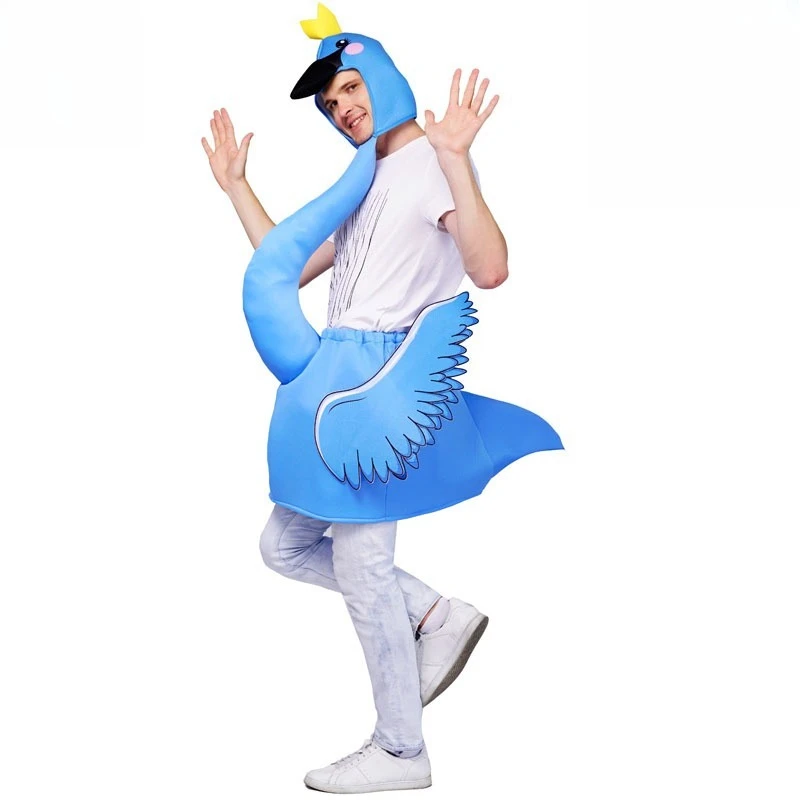 Halloween Carnival Blue Flamingo Cosplay Costume Funny Adult Stage Performance Costume view 2