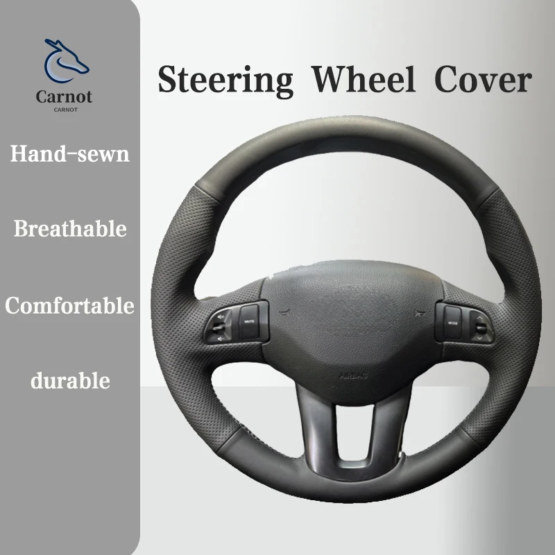 Microfiber Leather Steering wheel Cover For Kia Ceed Cee'd 2009-2012 Kia Sportage 3 2010 Handle Cover Interior Car Accessories