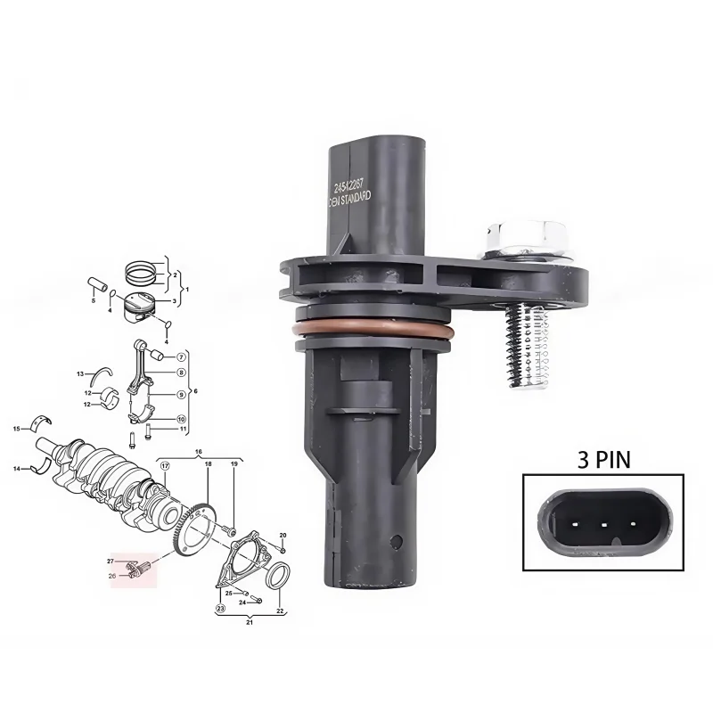 1 unidad No.24542267 Sensor de posición del cigüeñal para Chevrolet N300 1,5 Sensor CKP de manivela de motor de coche resistente