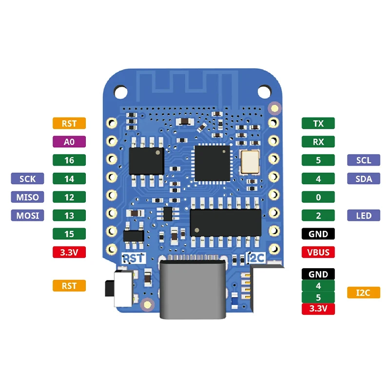 Javino WEMOS D1 Mini V4.0.0 ESP8266 Nodemcu TypeC USB WiFi IoT Board 4MB Flash Electronic DIY Project Controller