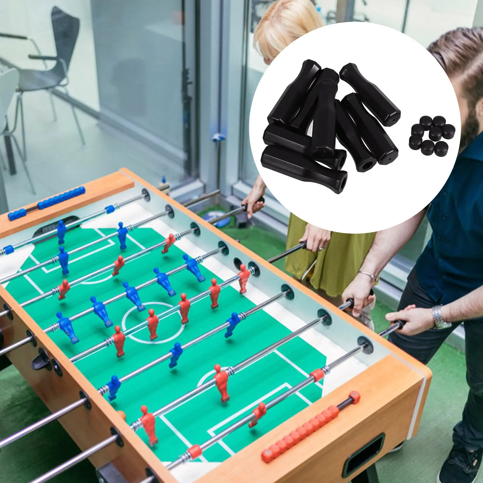 

8Pcs Sturdy Plastic Foosball Table Handles Replacement Set Non-Slip Vertical Design for Table Soccer Game Long-Lasting Foosball