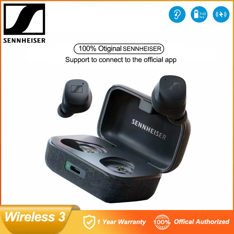 100% Original Sennheiser MOMENTUM True Wireless 3 Noise Cancelling Headphones Sports Running  Music Earplugs HIFI Stereo Headset