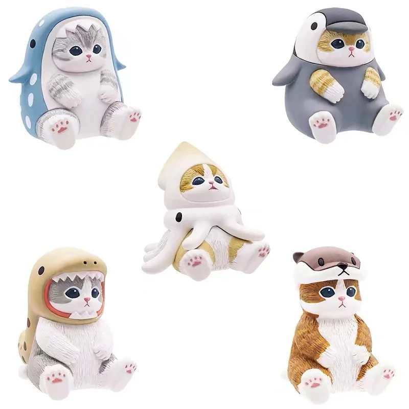 Gatti Mofusand carini e adorabili che indossano vestiti dell'organismo marino, scatole cieche, regali, modello giocattolo, figure anime, raccolgono ornamenti