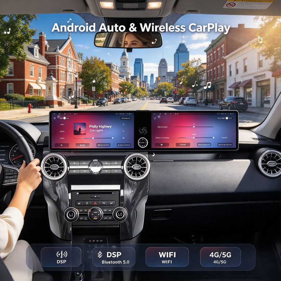 RHD Android 14 For Land Rover Discovery 4 2010~2016 8-Core Dual Screen Interaction Multimedia GPS Navi Car Radio Stereo HeadUnit