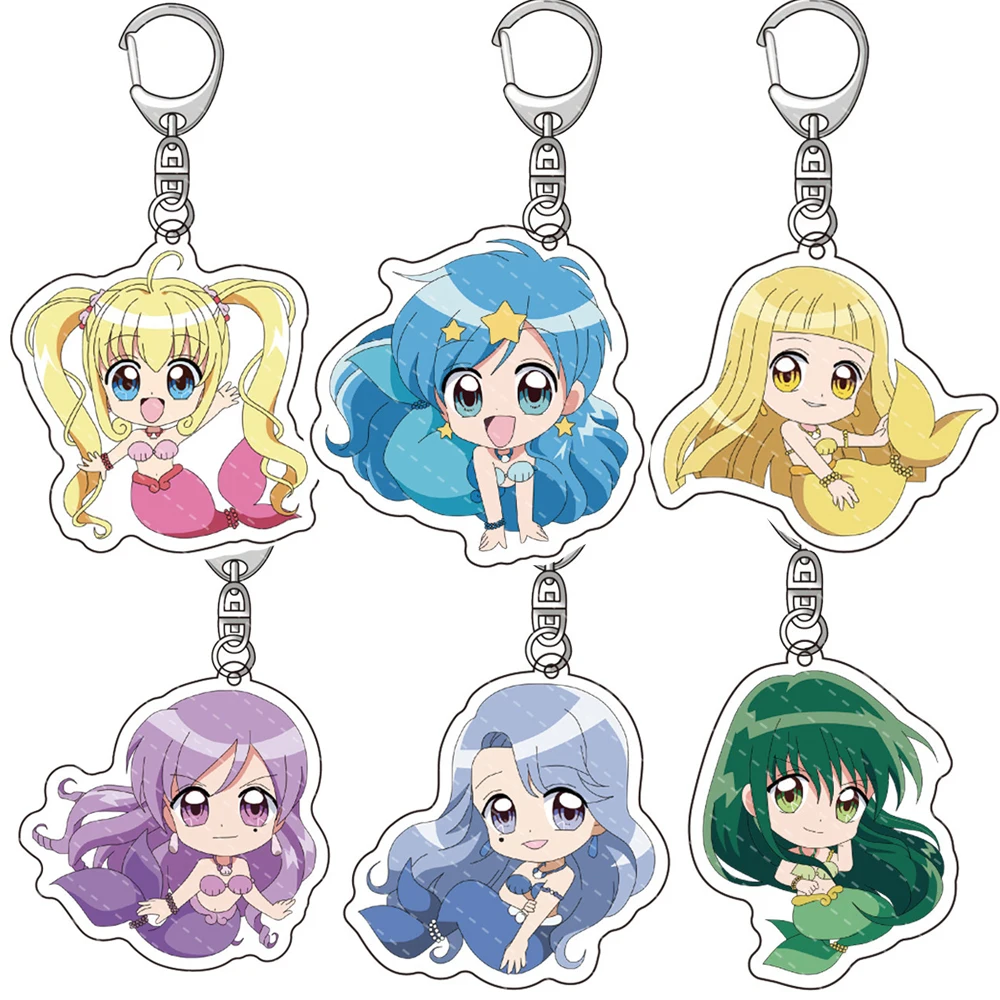 Mermaid Melody Keychain Cosplay Annime Nanami Ruchia Lucia Hanon Hosho Bag Pendant Acrylic Keyring