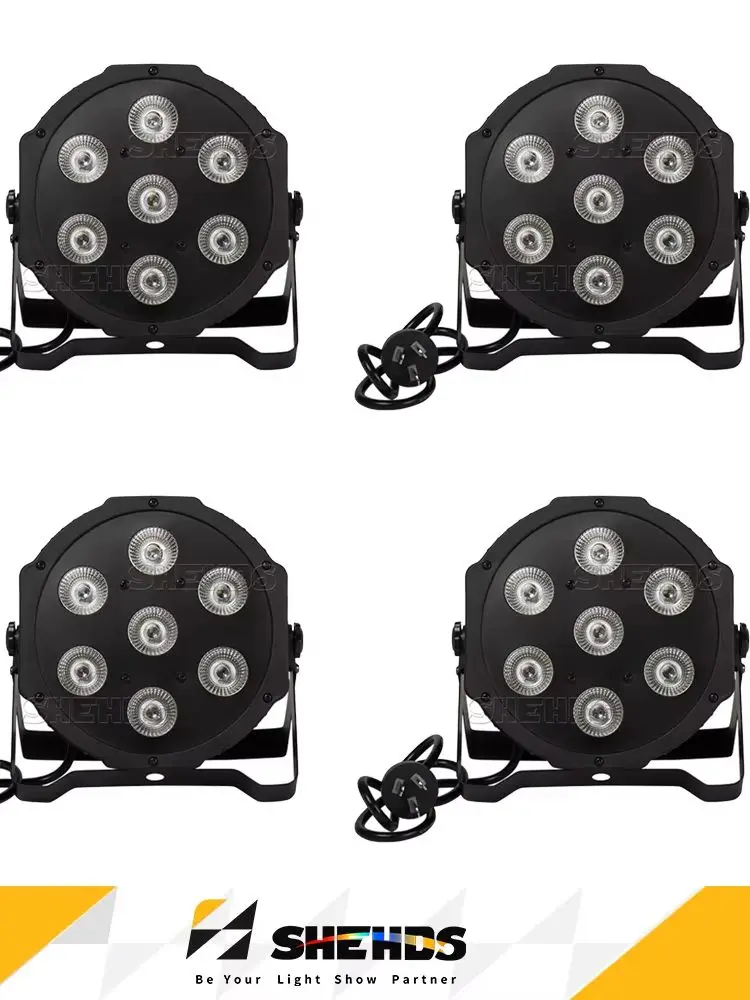 SHEHDS 4/6/8 Stück LED Par 7x12W RGBW 4in1 / 7x18W RGBWA UV 6in1 Wash Light für Party, Heimdekoration, DJ, Disco, Hochzeit, Band, Atmosphärenbeleuchtung
