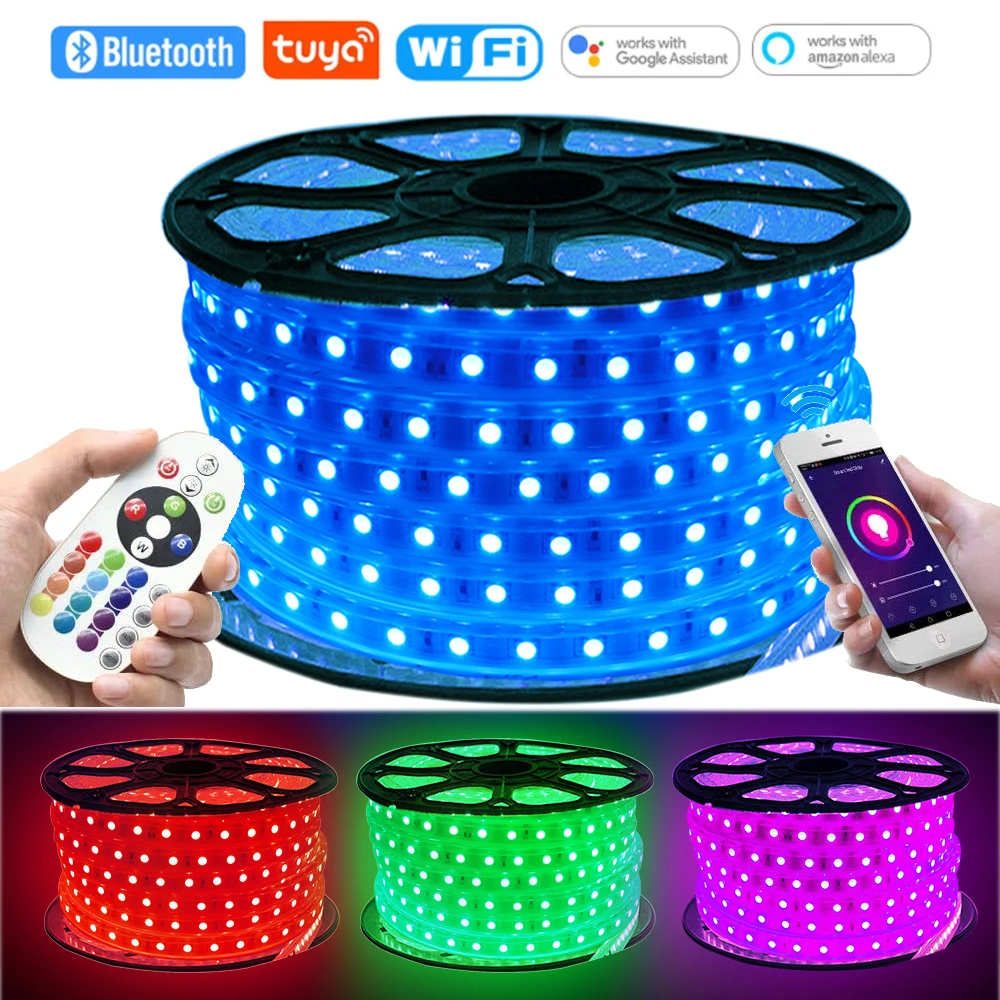 

Светодиодная лента с поддержкой Wi-Fi и Bluetooth, 220 В, 60 светодиодов/м