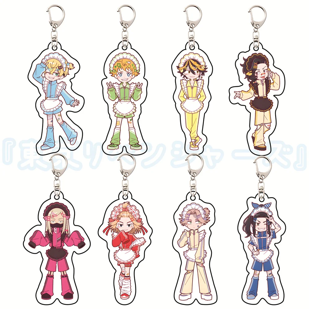 6cm Tokyo Revengers Maid Outfit Acrylic Keychain Figures Anime Pendant Bag Charm Collectible Gift for Fans