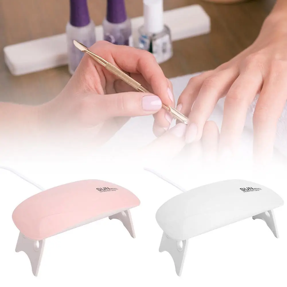 Mini UV LED Nail Lamp 6W for Curing Nail Gel Polish Portable Foldable 120s/60s Timing Manicure Dry Machine Nail Art Drying Tool