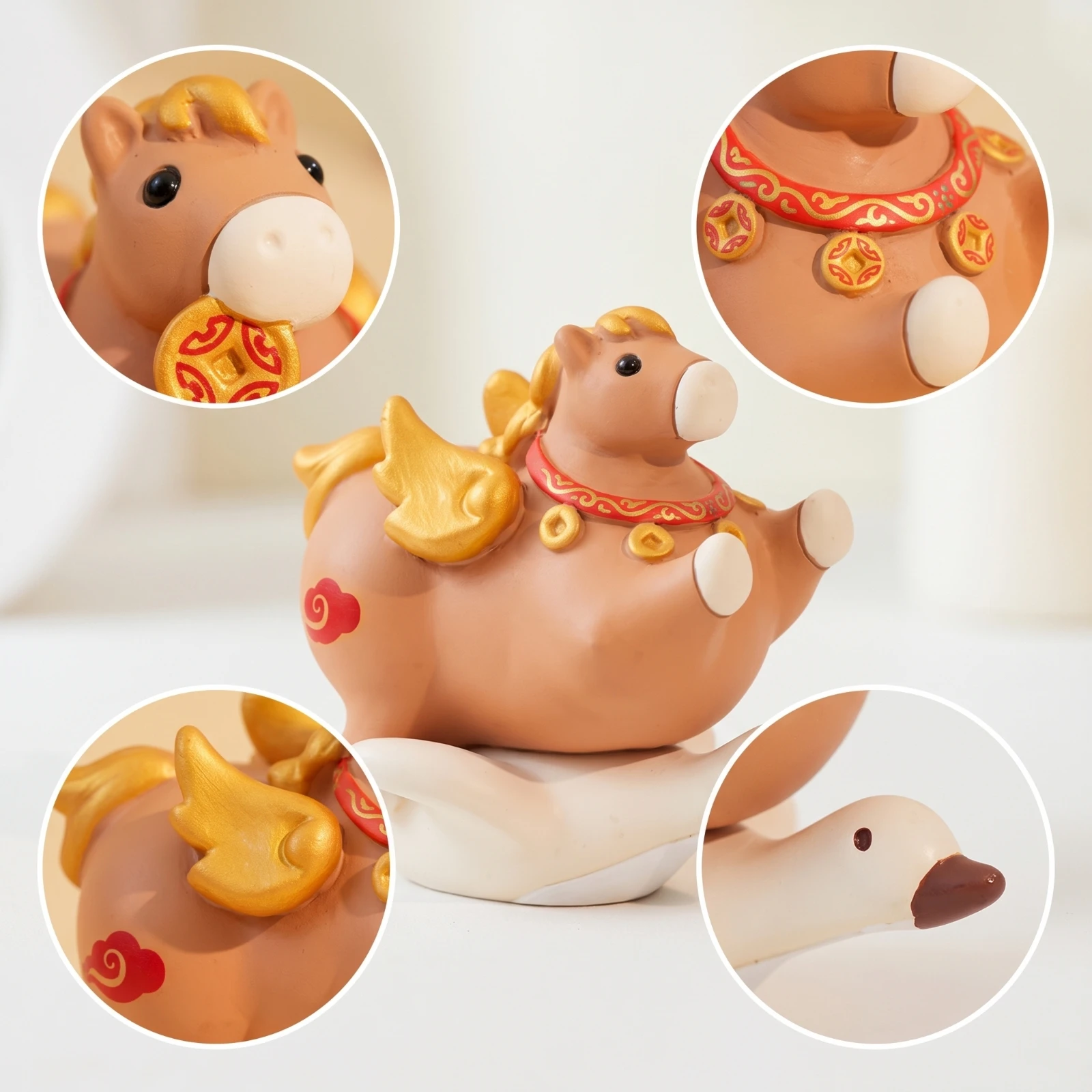 Horse Figurine Giftable Horse Ornament Animal Figurine Compact Decor Piece Collectible for Collectors, Desk, Bookshelf