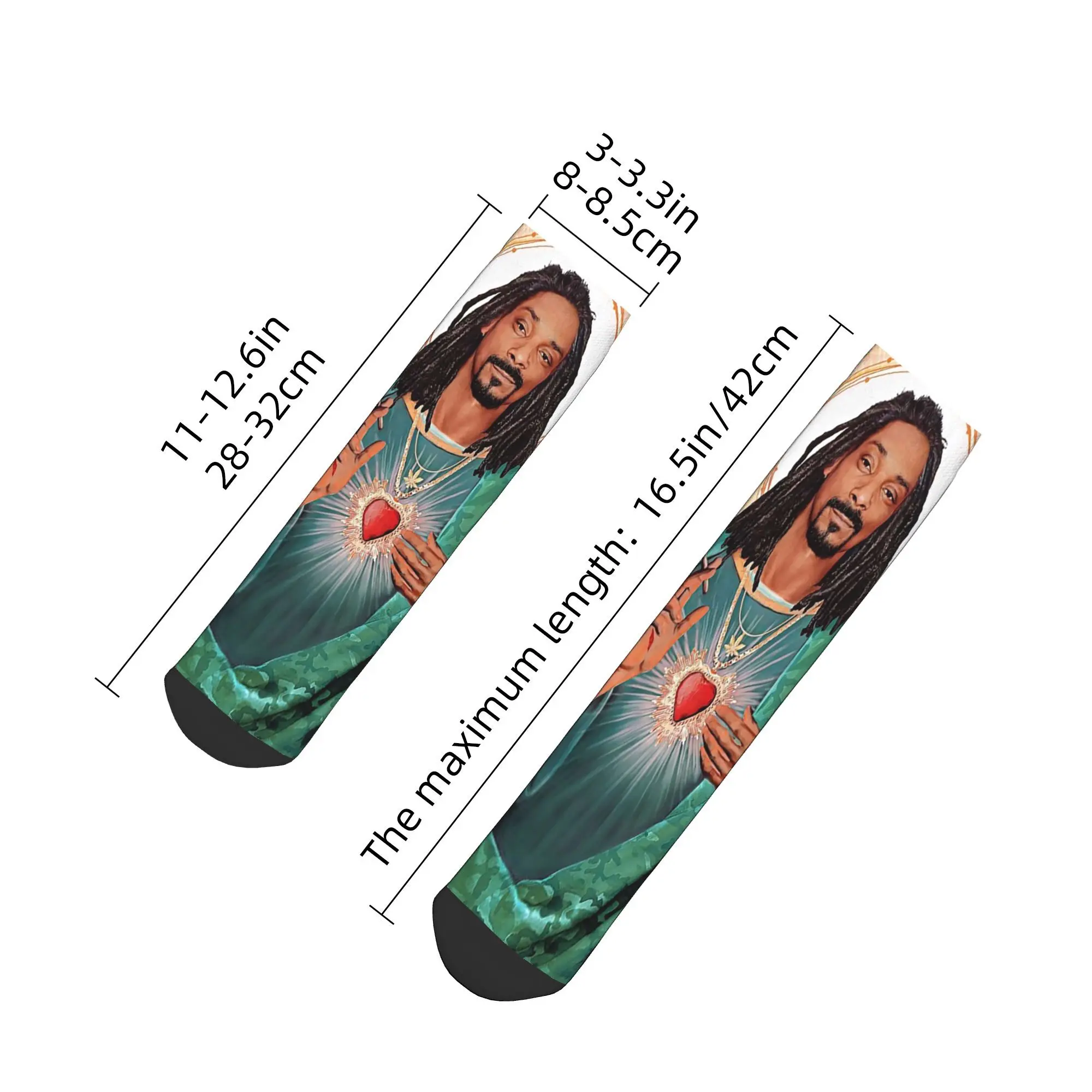 Snoop Dogg Goes Jesus Socks Harajuku Super Soft Stockings All Season Socks Accessories for Unisex Christmas Gifts